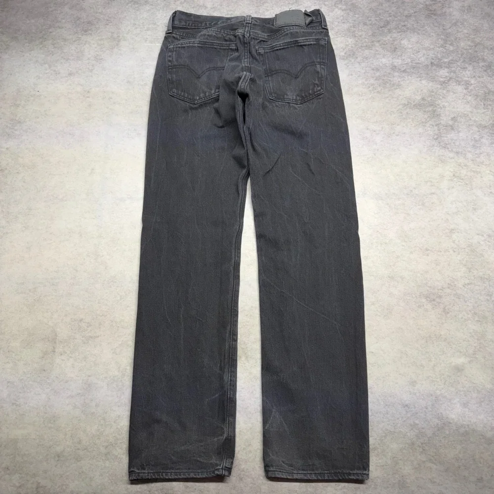 Levis 501 Original Fit Mens 32x34 Black Faded Button Fly Straight Leg Jeans